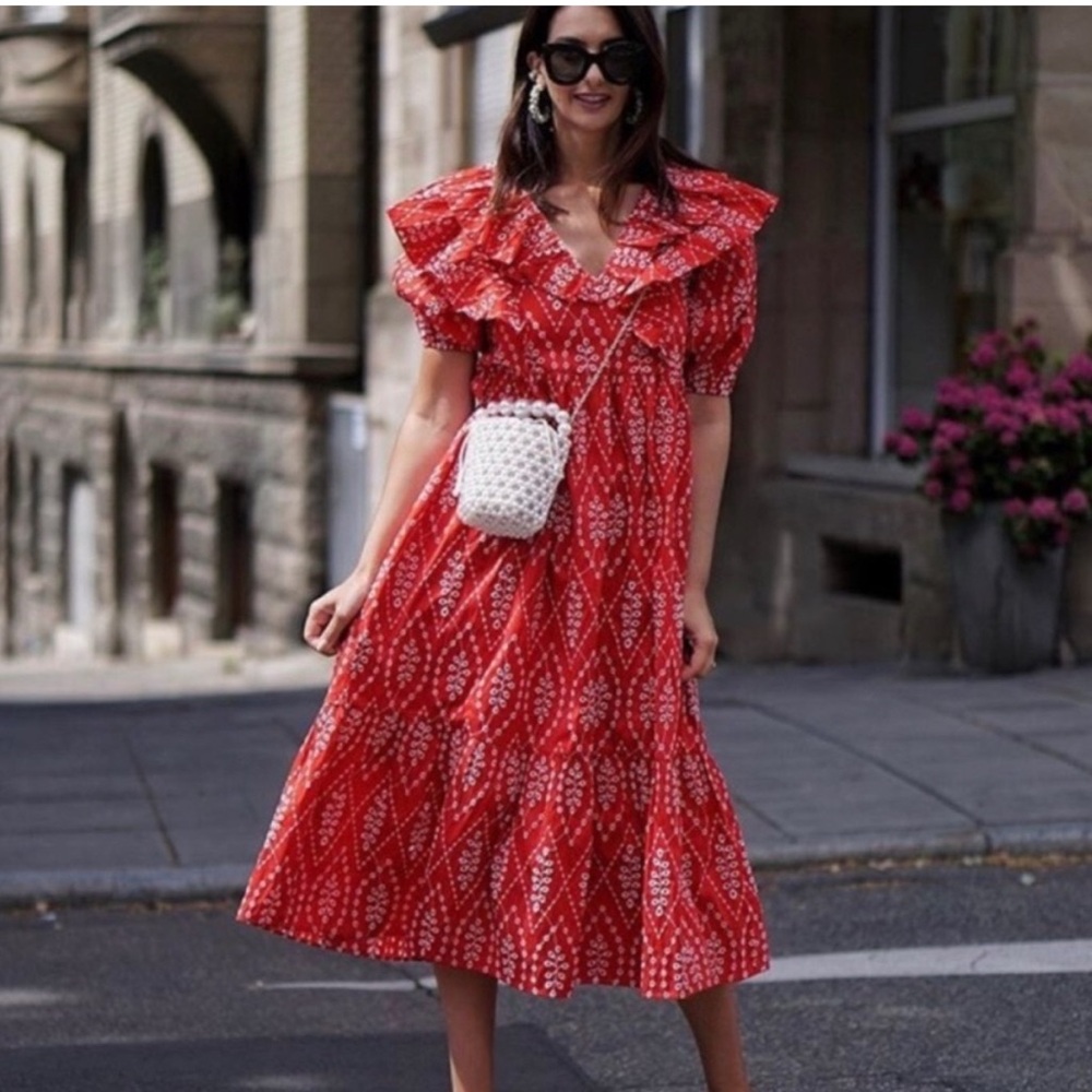 Zara Eyelit Patterned Maxi Dress USED NO TAGS